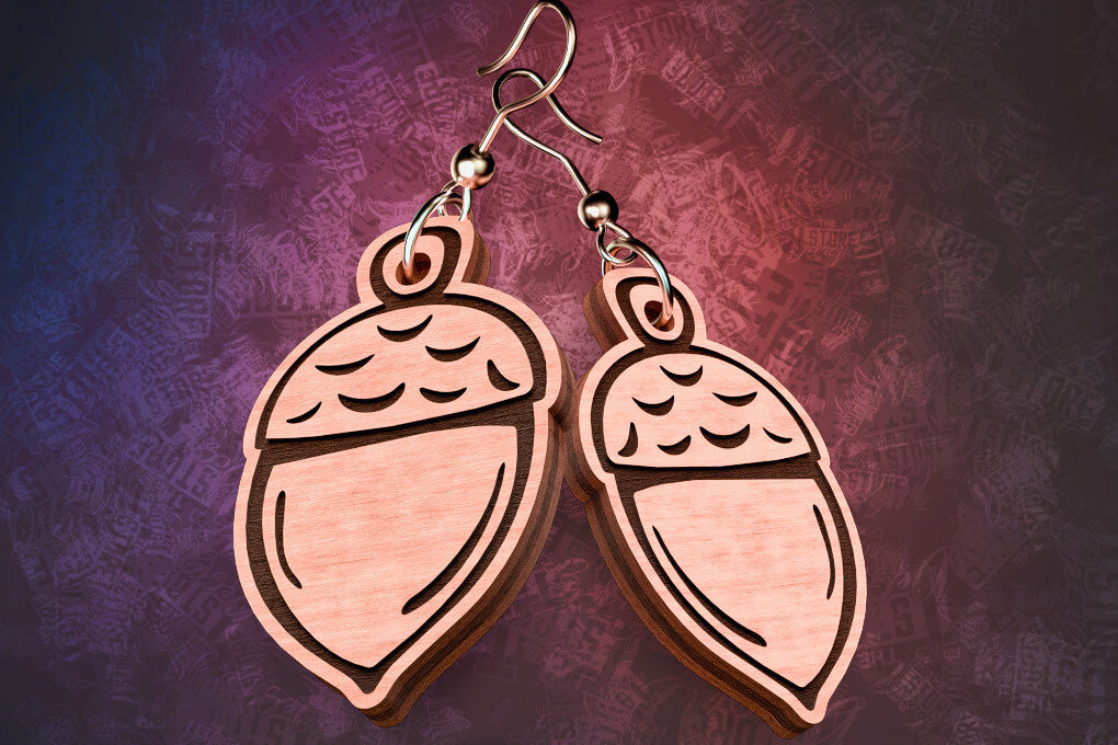 Σετ των 3 Intra απο ξύλο plywood 3mm-4mm πάχος Σκουλαρίκια Camping Cut  Δίασταση 3x3 cm INTRAFABR-76433701