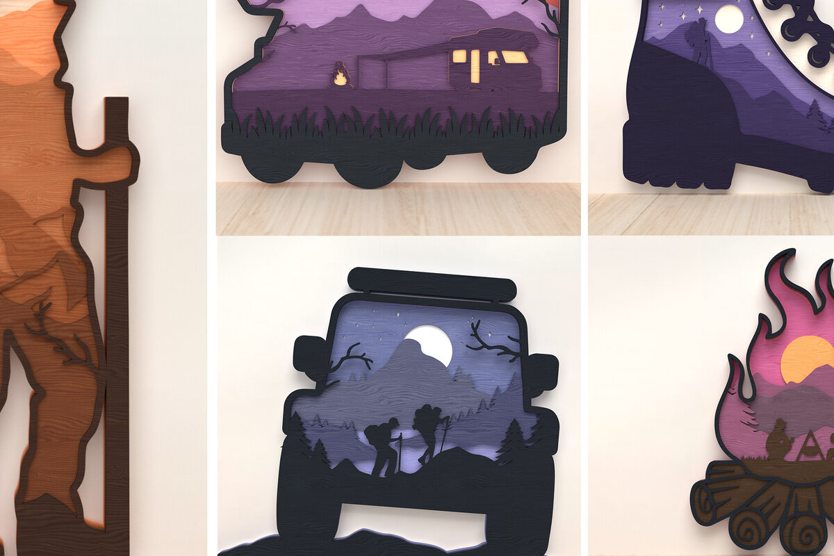 Intra απο ξύλο plywood 3mm-4mm πάχος τέχνης πολυεπίπεδης κατασκήνωσης και πεζοπορίας Δίασταση 30x20 cm INTRAFABR-119868169