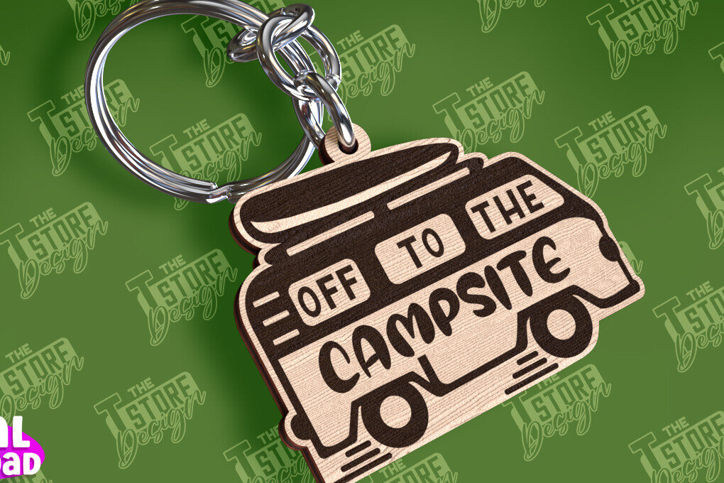 Σετ των 3 Intra απο ξύλο plywood 3mm-4mm πάχος Μπρελόκ Camping | Περιπέτεια Δίασταση 6x6 cm INTRAFABR-94674653