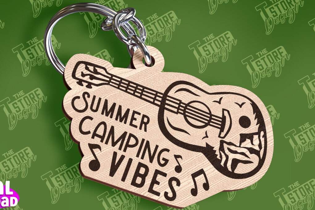 Σετ των 3 Intra απο ξύλο plywood 3mm-4mm πάχος Μπρελόκ Camping | Περιπέτεια Δίασταση 6x6 cm INTRAFABR-94674681