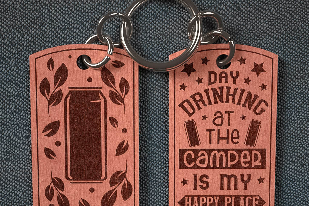 Σετ των 3 Intra απο ξύλο plywood 3mm-4mm πάχος Camping Keychain | Κατασκήνωση Δίασταση 6x6 cm INTRAFABR-67093400