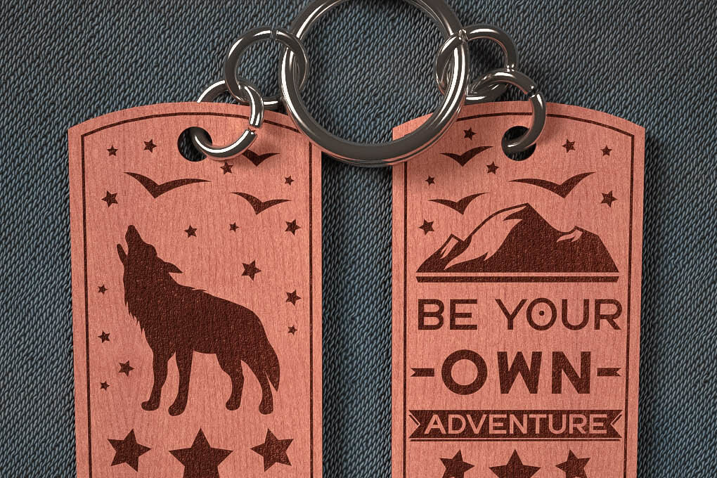 Σετ των 3 Intra απο ξύλο plywood 3mm-4mm πάχος Camping Keychain | Κατασκήνωση Δίασταση 6x6 cm INTRAFABR-67092971