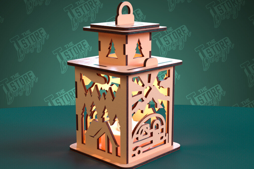 Intra απο ξύλο plywood 3mm-4mm πάχος Camping Night Light | Camping Vibe | CNC Δίασταση 30x20 cm INTRAFABR-99666175
