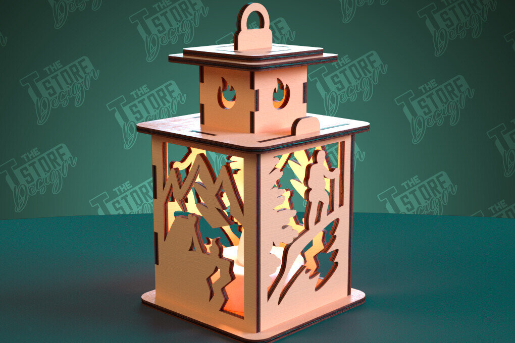 Intra απο ξύλο plywood 3mm-4mm πάχος Camping Night Light | Camping Vibe | CNC Δίασταση 30x20 cm INTRAFABR-99666149