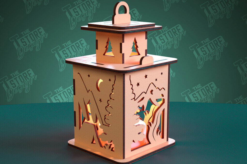 Intra απο ξύλο plywood 3mm-4mm πάχος Camping Night Light | Camping Vibe | CNC Δίασταση 30x20 cm INTRAFABR-99666166