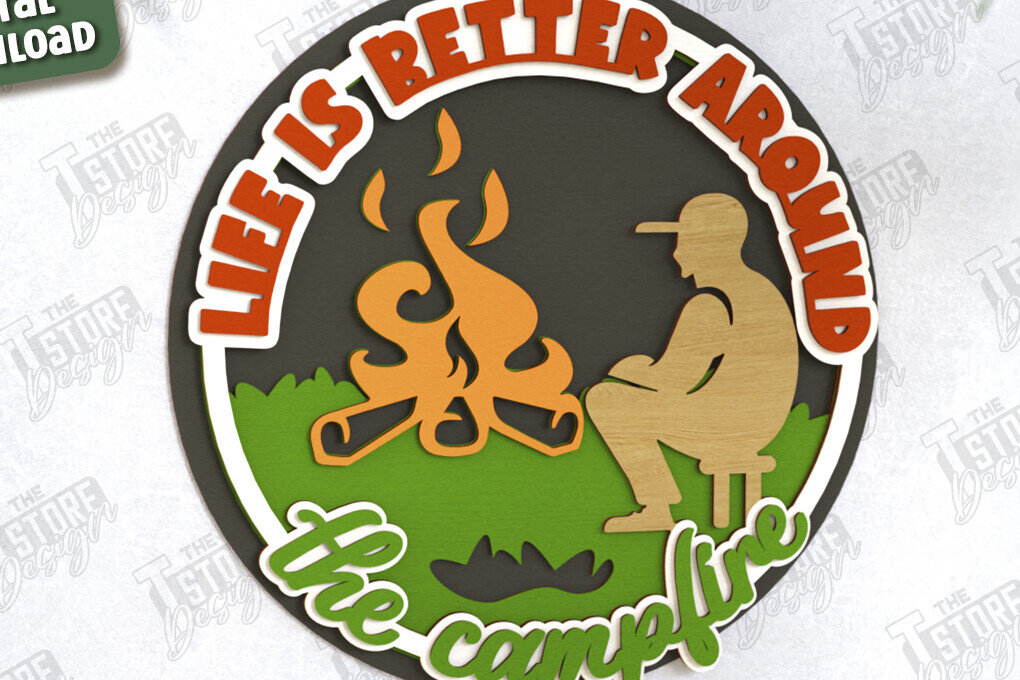 Σετ των 2 Intra απο ξύλο plywood 3mm-4mm πάχος Πινακίδα Camping | 3D Σκηνή Κάμπινγκ | Πεζοπορία Δίασταση 30x20 cm INTRAFABR-118678133