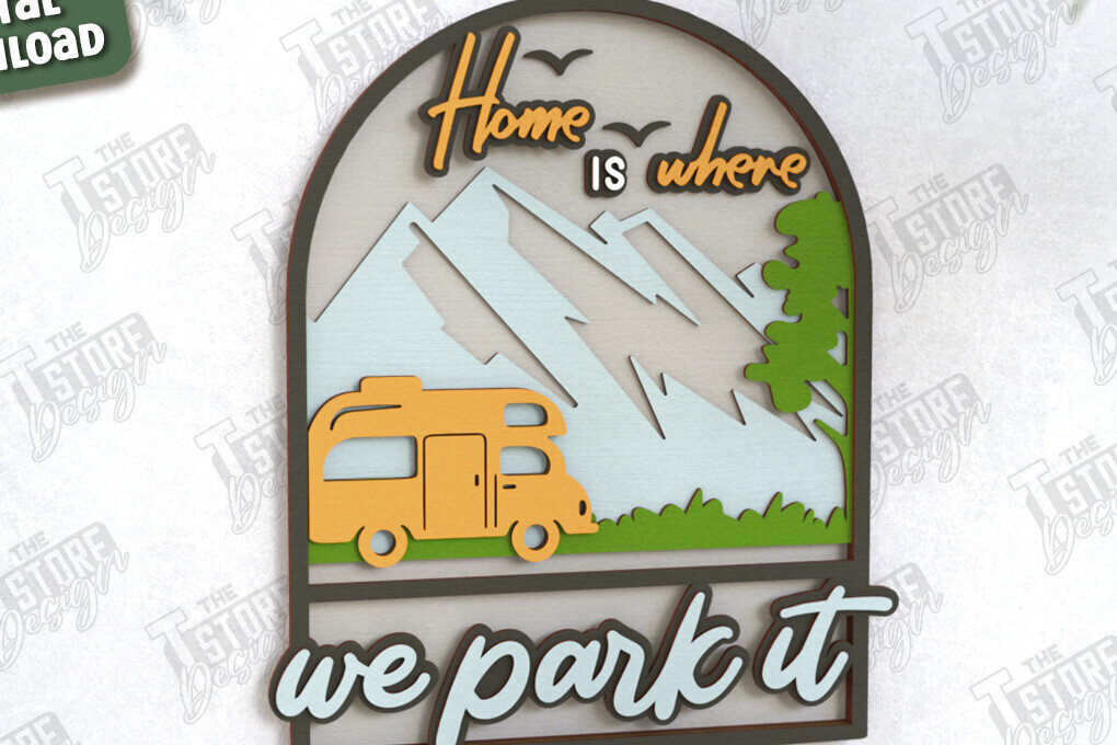 Σετ των 2 Intra απο ξύλο plywood 3mm-4mm πάχος Πινακίδα Camping | 3D Σκηνή Κάμπινγκ | Πεζοπορία Δίασταση 30x20 cm INTRAFABR-118678185