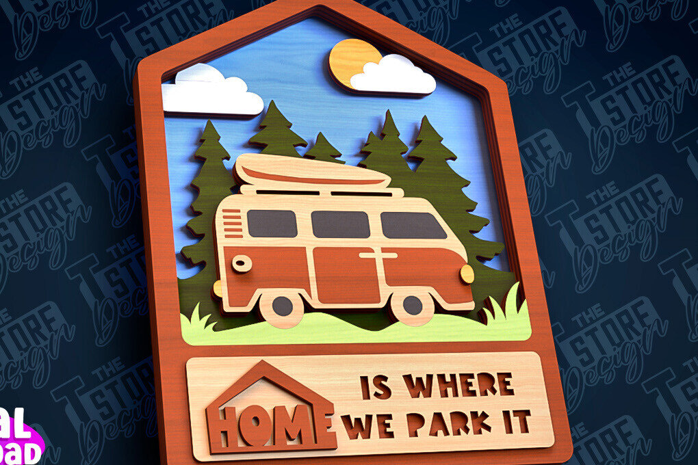 Intra απο ξύλο plywood 3mm-4mm πάχος Camping Sign Cut  | τρισδιάστατη πινακίδα κάμπινγκ Δίασταση 30x20 cm INTRAFABR-93164594