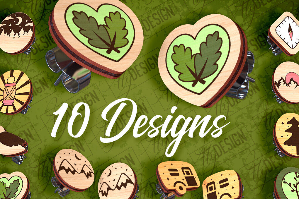 Σετ των 3 Intra απο ξύλο plywood 3mm-4mm πάχος Σκουλαρίκια Camping Stud Σχέδιο κοπής με λέιζερ Δίασταση 3x3 cm INTRAFABR-94157208