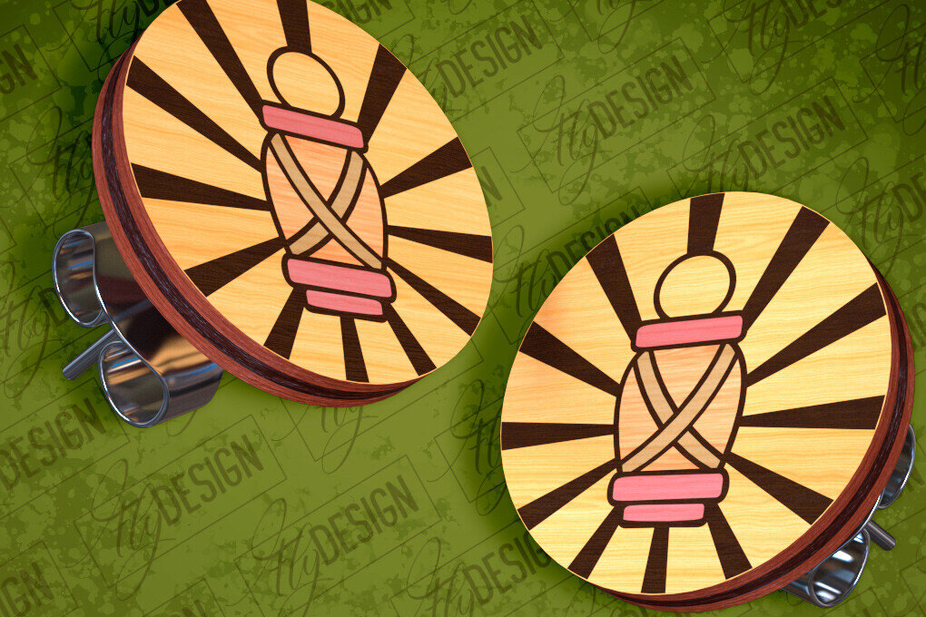 Σετ των 3 Intra απο ξύλο plywood 3mm-4mm πάχος Σκουλαρίκια Camping Stud Σχέδιο κοπής με λέιζερ Δίασταση 3x3 cm INTRAFABR-94157161