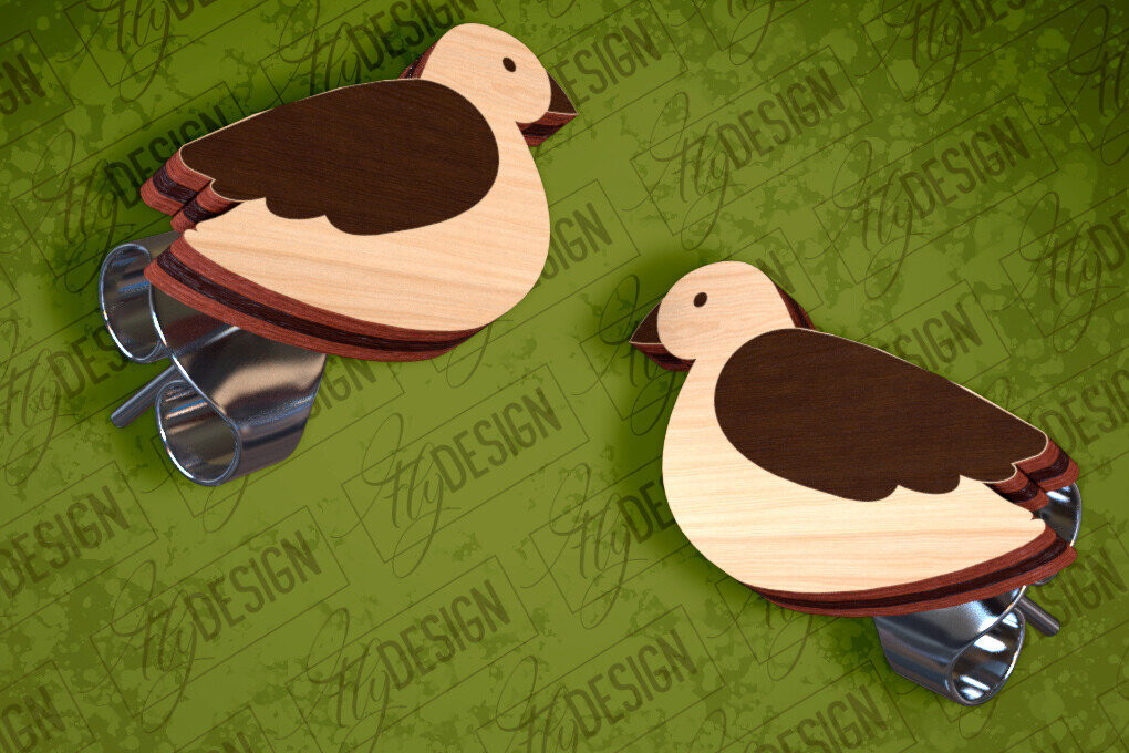 Σετ των 3 Intra απο ξύλο plywood 3mm-4mm πάχος Σκουλαρίκια Camping Stud Σχέδιο κοπής με λέιζερ Δίασταση 3x3 cm INTRAFABR-94157162