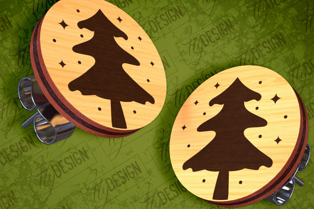 Σετ των 3 Intra απο ξύλο plywood 3mm-4mm πάχος Σκουλαρίκια Camping Stud Σχέδιο κοπής με λέιζερ Δίασταση 3x3 cm INTRAFABR-94157186