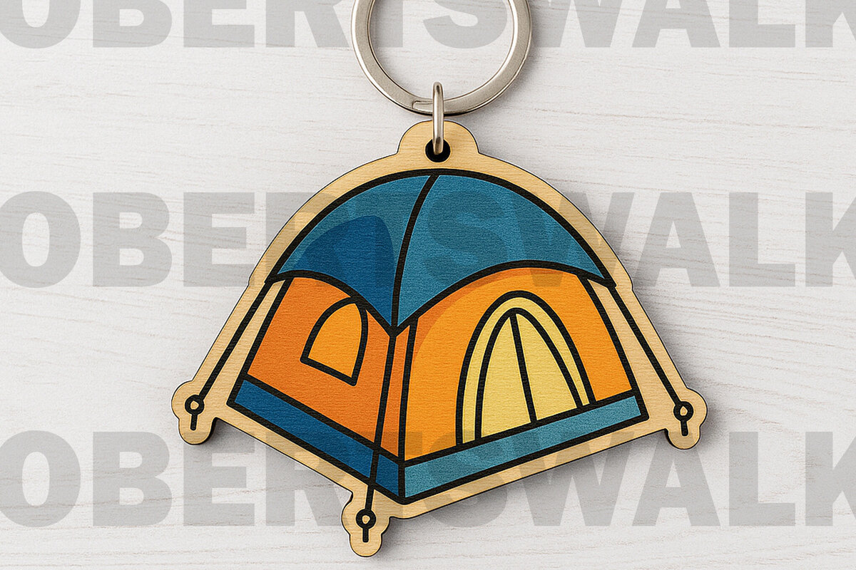 Σετ των 3 Intra απο ξύλο plywood 3mm-4mm πάχος Μπρελόκ Σκηνής Κάμπινγκ Δίασταση 6x6 cm INTRAFABR-123329137