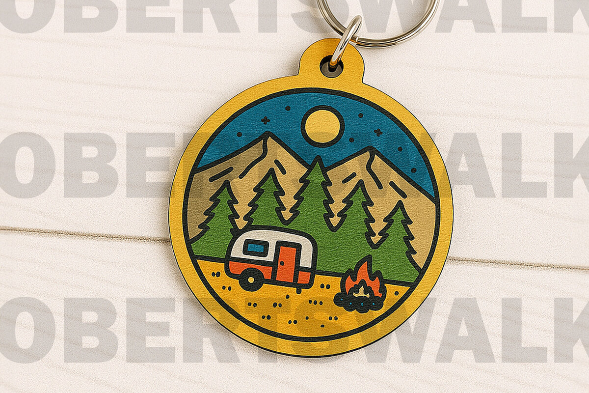 Σετ των 3 Intra απο ξύλο plywood 3mm-4mm πάχος Μπρελόκ για κάμπινγκ Δίασταση 3x3 cm INTRAFABR-123665860