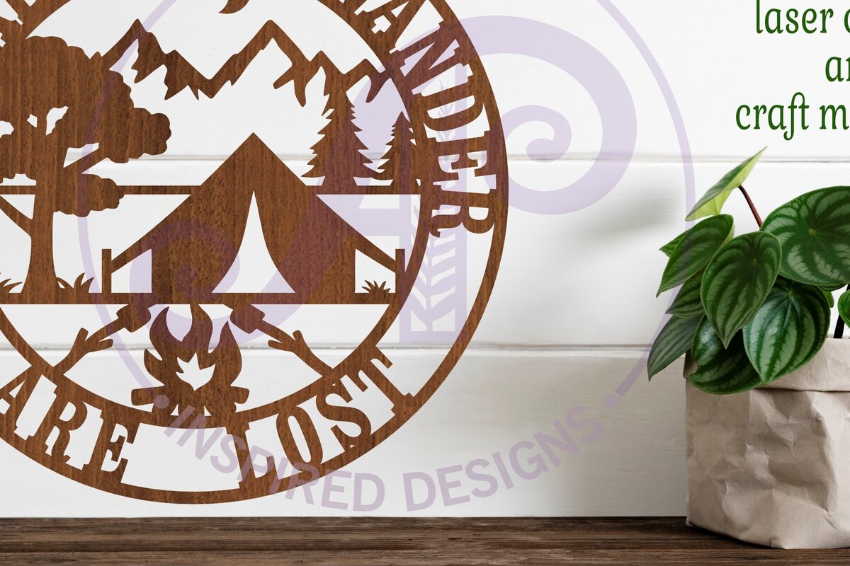 Σετ των 2 Intra απο ξύλο plywood 3mm-4mm πάχος Πινακίδα τοίχου κάμπινγκ Σχέδιο κοπής με λέιζερ Δίασταση 12x12 cm INTRAFABR-104140289