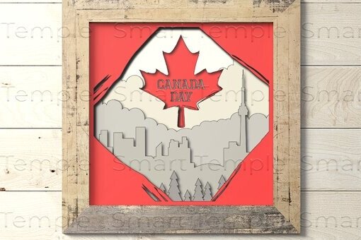 Intra απο ξύλο plywood 3mm-4mm πάχος Canada 3d Light Box, Canada Day Δίασταση 30x20 cm INTRAFABR-78723770