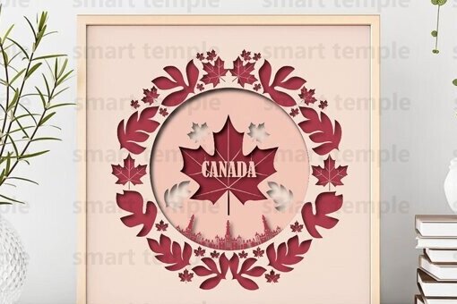 Intra απο ξύλο plywood 3mm-4mm πάχος Canada 3d Light Box, Canada Papercutting Δίασταση 30x20 cm INTRAFABR-78791562