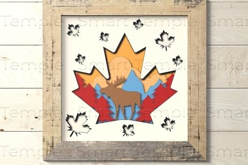 Intra απο ξύλο plywood 3mm-4mm πάχος Canada 3d Shadowbox, Nature Δίασταση 30x20 cm INTRAFABR-78714124