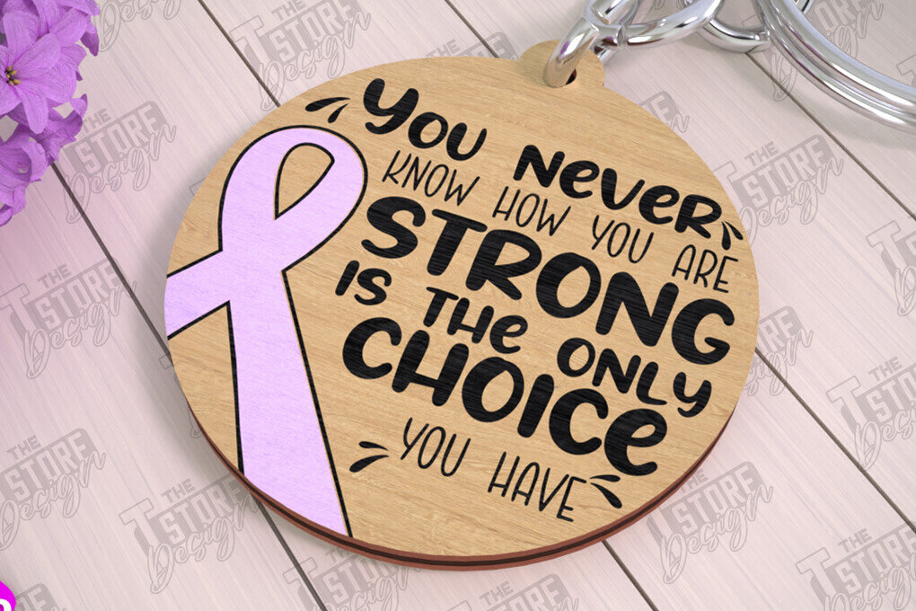 Σετ των 3 Intra απο ξύλο plywood 3mm-4mm πάχος Μπρελόκ Ευαισθητοποίησης για τον Καρκίνο | Νικητής Καρκίνου Δίασταση 6x6 cm INTRAFABR-111797526