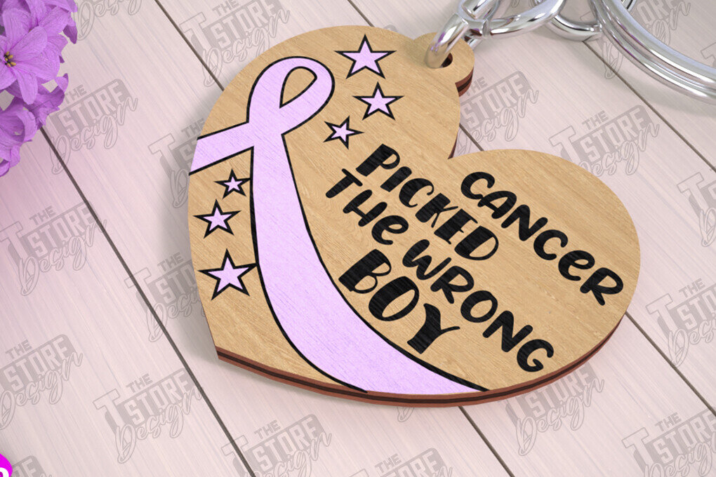 Σετ των 3 Intra απο ξύλο plywood 3mm-4mm πάχος Μπρελόκ Ευαισθητοποίησης για τον Καρκίνο | Νικητής Καρκίνου Δίασταση 6x6 cm INTRAFABR-111797532