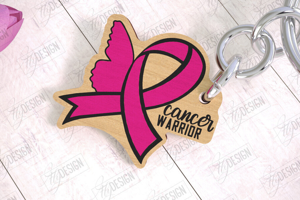 Σετ των 3 Intra απο ξύλο plywood 3mm-4mm πάχος Μπρελόκ Ευαισθητοποίησης για τον Καρκίνο | Νικητής Καρκίνου Δίασταση 6x6 cm INTRAFABR-111796403