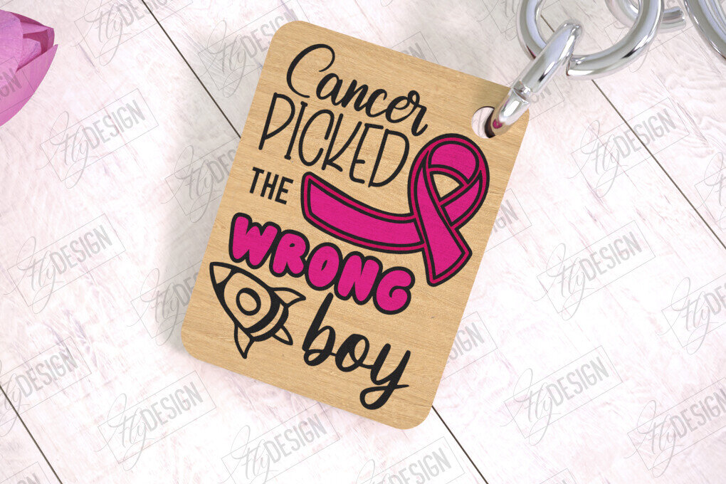 Σετ των 3 Intra απο ξύλο plywood 3mm-4mm πάχος Μπρελόκ Ευαισθητοποίησης για τον Καρκίνο | Νικητής Καρκίνου Δίασταση 6x6 cm INTRAFABR-111796426