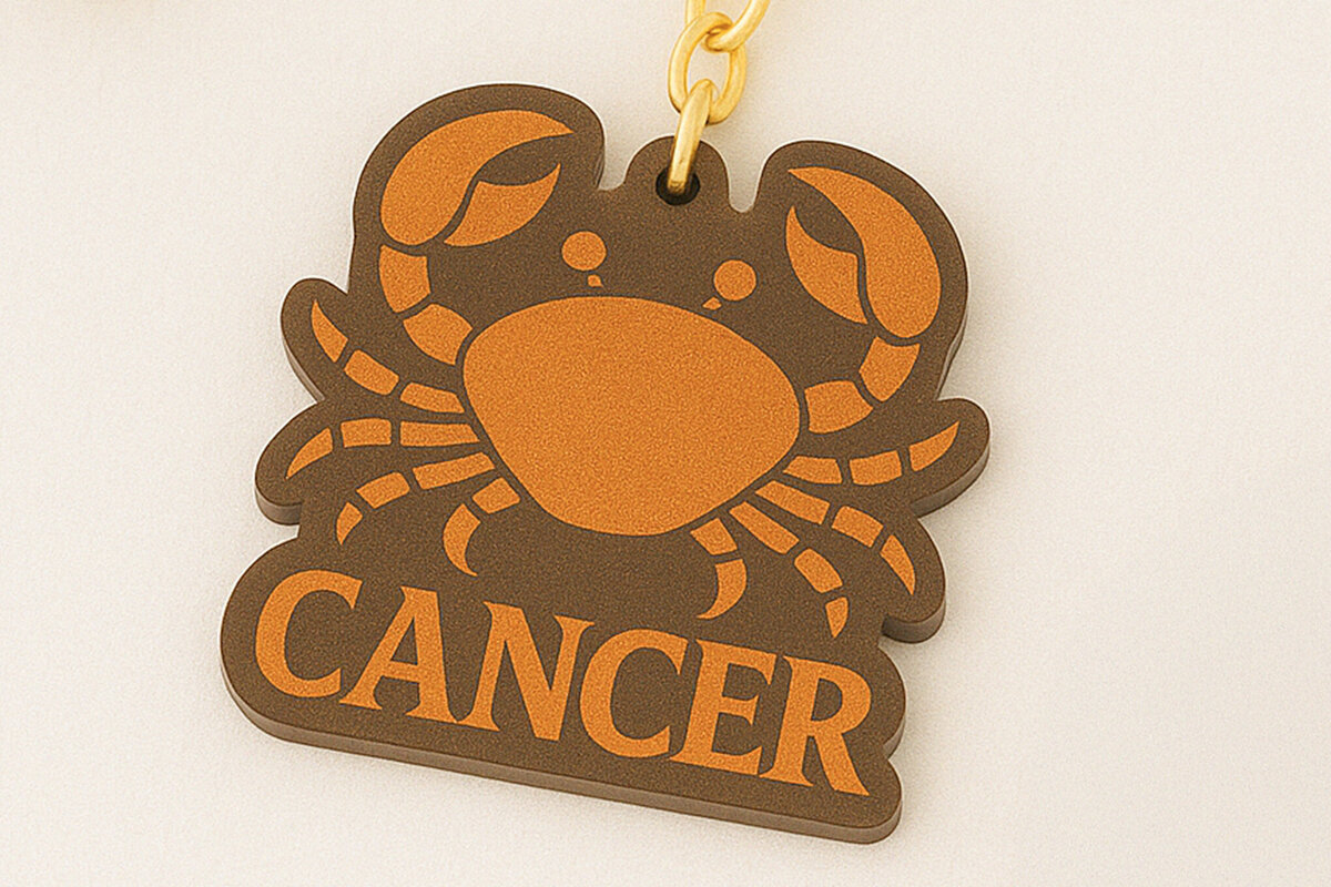 Σετ των 3 Intra απο ξύλο plywood 3mm-4mm πάχος Καρκίνος Zodiac Μπρελόκ Δίασταση 6x6 cm INTRAFABR-120350250