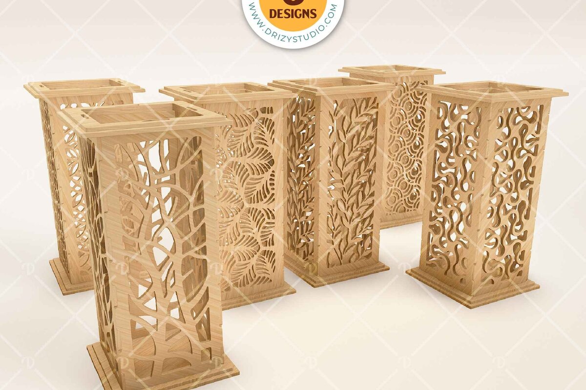 Σετ των 3 Intra απο ξύλο plywood 3mm-4mm πάχος 6 τεμαχίων για κεριά και ρεσώ Δίασταση 3x3 cm INTRAFABR-119937990