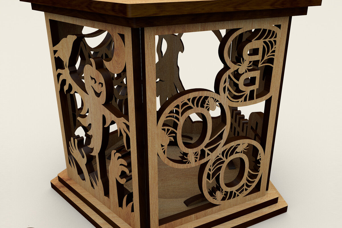 Σετ των 2 Intra απο ξύλο plywood 3mm-4mm πάχος Πρότυπο αποκριών κεριού Δίασταση 15x15 cm INTRAFABR-107465283