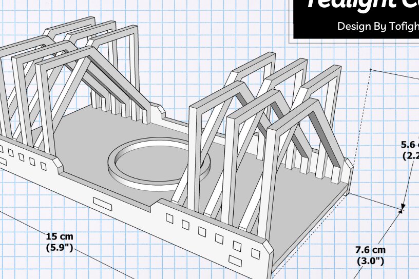 Σετ των 2 Intra απο ξύλο plywood 3mm-4mm πάχος Κηροπήγιο | | Κηροπήγιο Δίασταση 15x15 cm INTRAFABR-95556991