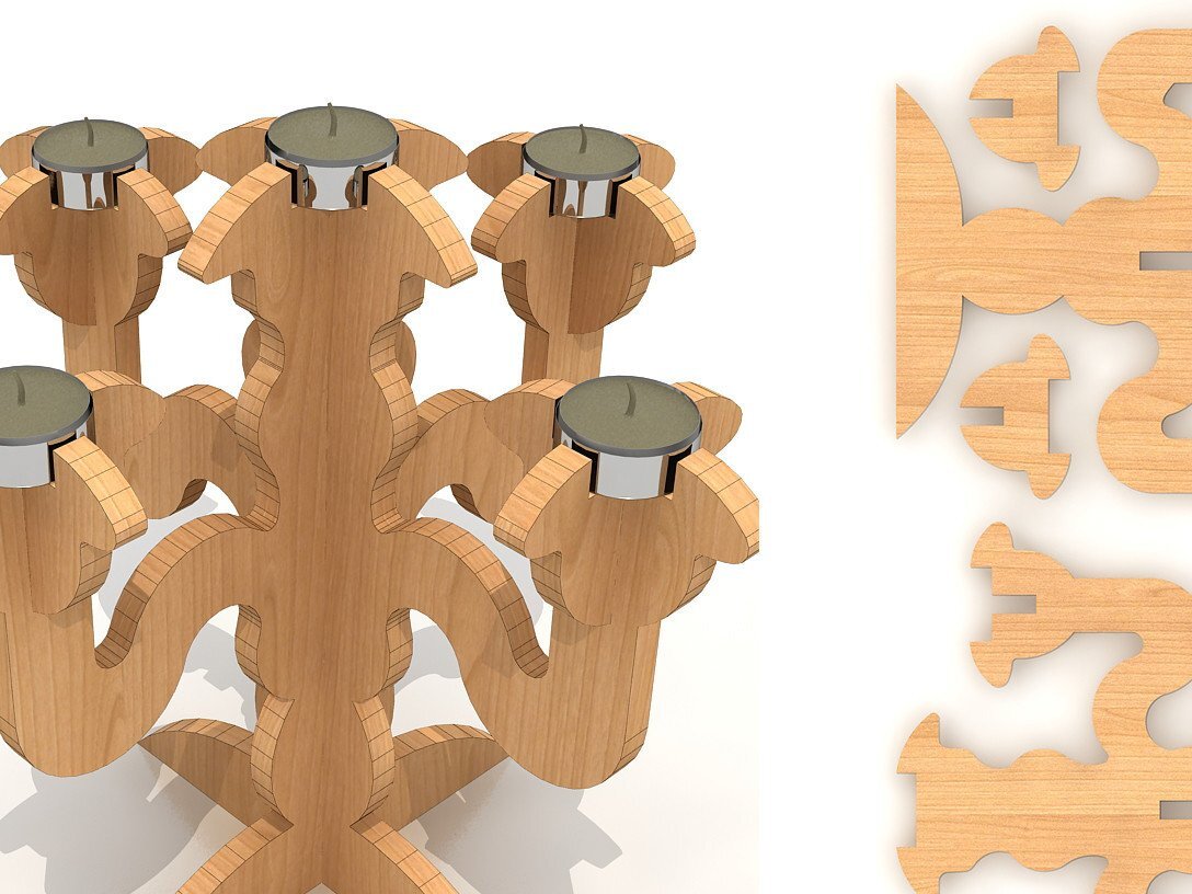 Intra απο ξύλο plywood 3mm-4mm πάχος Κηροπήγιο για Glowforge Δίασταση 30x20 cm INTRAFABR-39074583