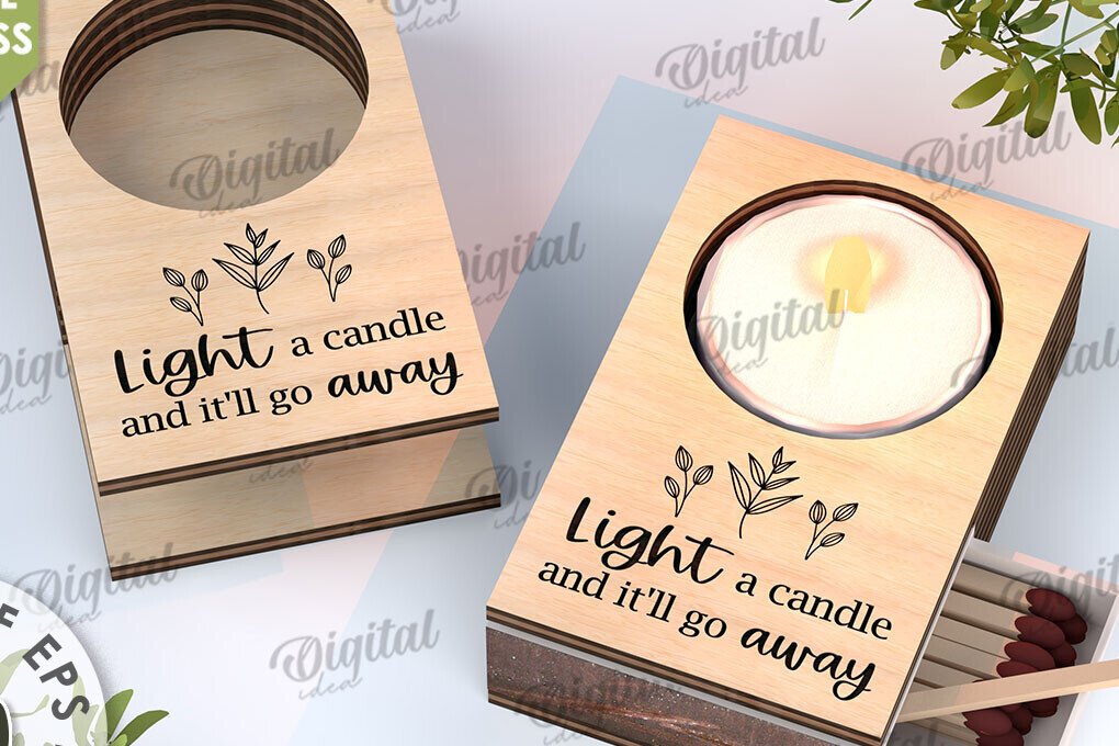 Intra απο ξύλο plywood 3mm-4mm πάχος Κηροπήγιο με λέιζερ υποδοχής Match Box Δίασταση 30x20 cm INTRAFABR-112151704