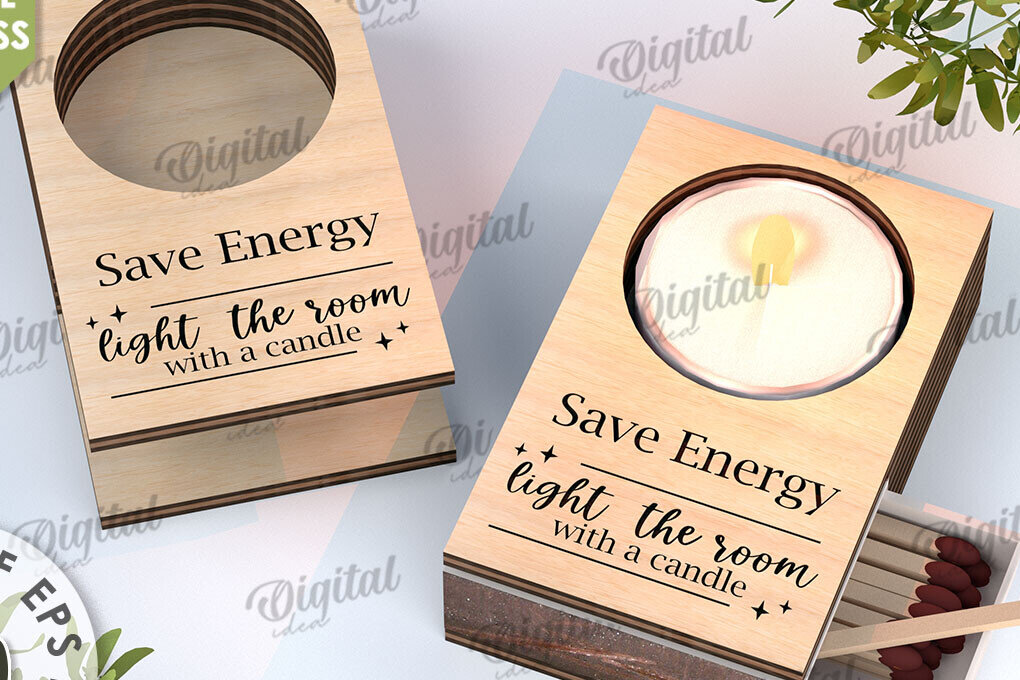 Intra απο ξύλο plywood 3mm-4mm πάχος Κηροπήγιο με λέιζερ υποδοχής Match Box Δίασταση 30x20 cm INTRAFABR-112151746