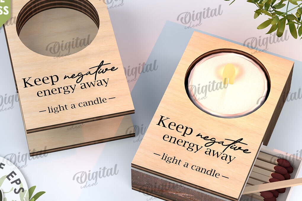 Intra απο ξύλο plywood 3mm-4mm πάχος Κηροπήγιο με λέιζερ υποδοχής Match Box Δίασταση 30x20 cm INTRAFABR-112151758