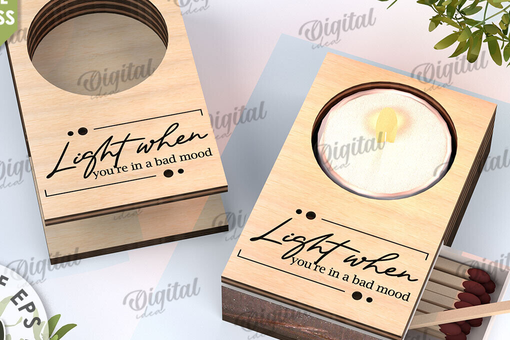 Intra απο ξύλο plywood 3mm-4mm πάχος Κηροπήγιο με λέιζερ υποδοχής Match Box Δίασταση 30x20 cm INTRAFABR-112150912