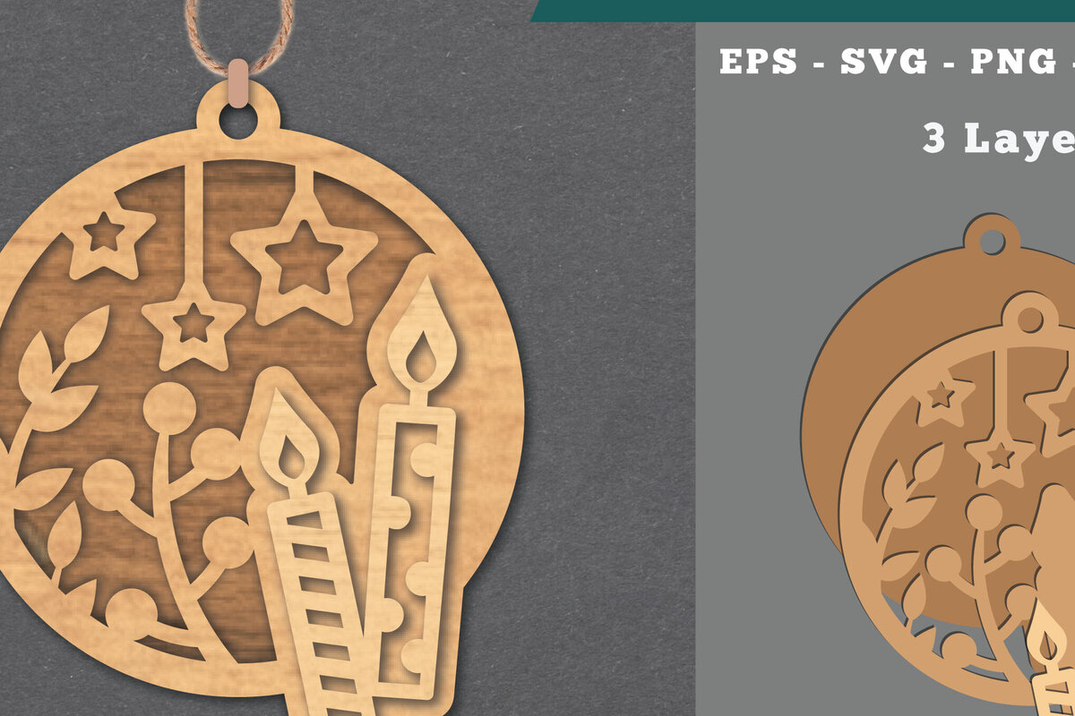 Σετ των 3 Intra απο ξύλο plywood 3mm-4mm πάχος Κερί στολίδι με Δίασταση 8x8 cm INTRAFABR-112074584