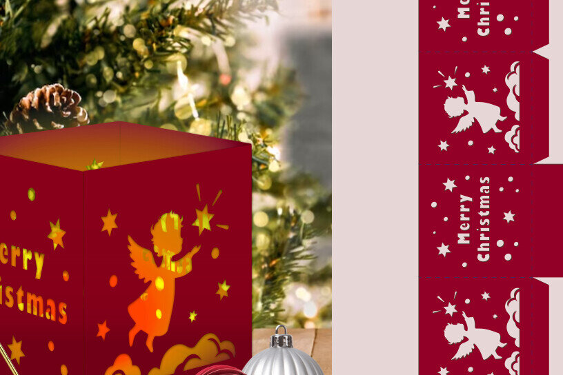 Σετ των 2 Intra απο ξύλο plywood 3mm-4mm πάχος Στάση κεριών για τα Χριστούγεννα Δίασταση 15x15 cm INTRAFABR-106883057