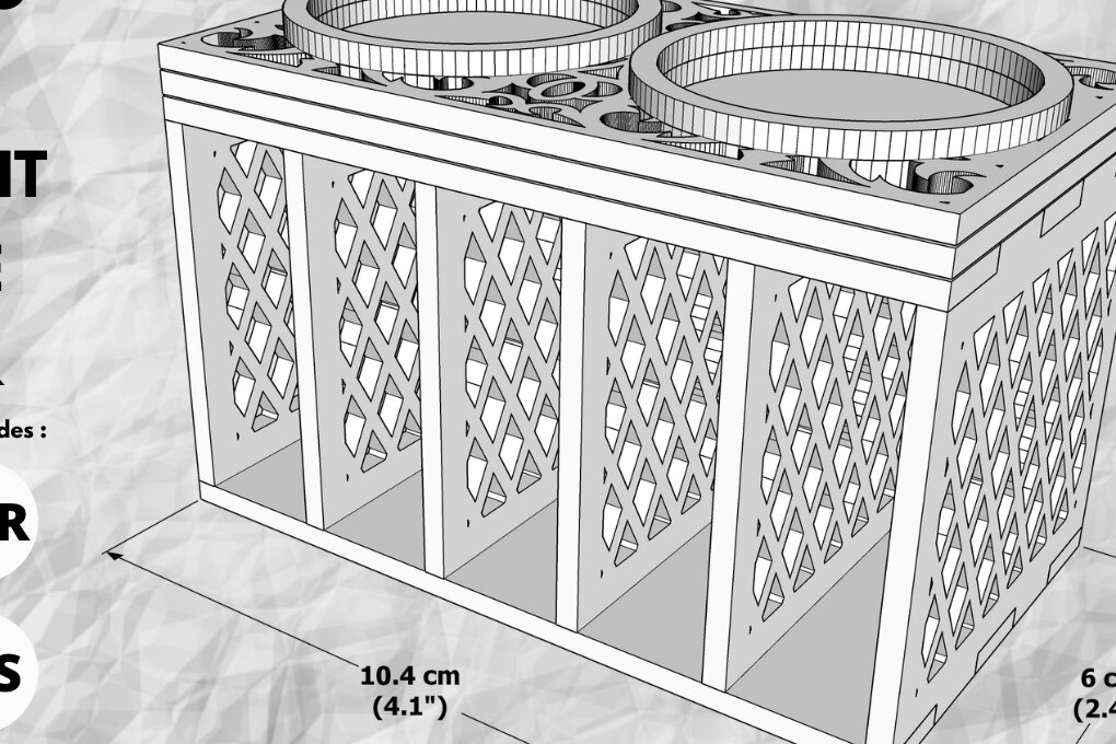 Σετ των 2 Intra απο ξύλο plywood 3mm-4mm πάχος Στήριγμα κεριού, , κοπής με λέιζερ Δίασταση 15x15 cm INTRAFABR-80614883