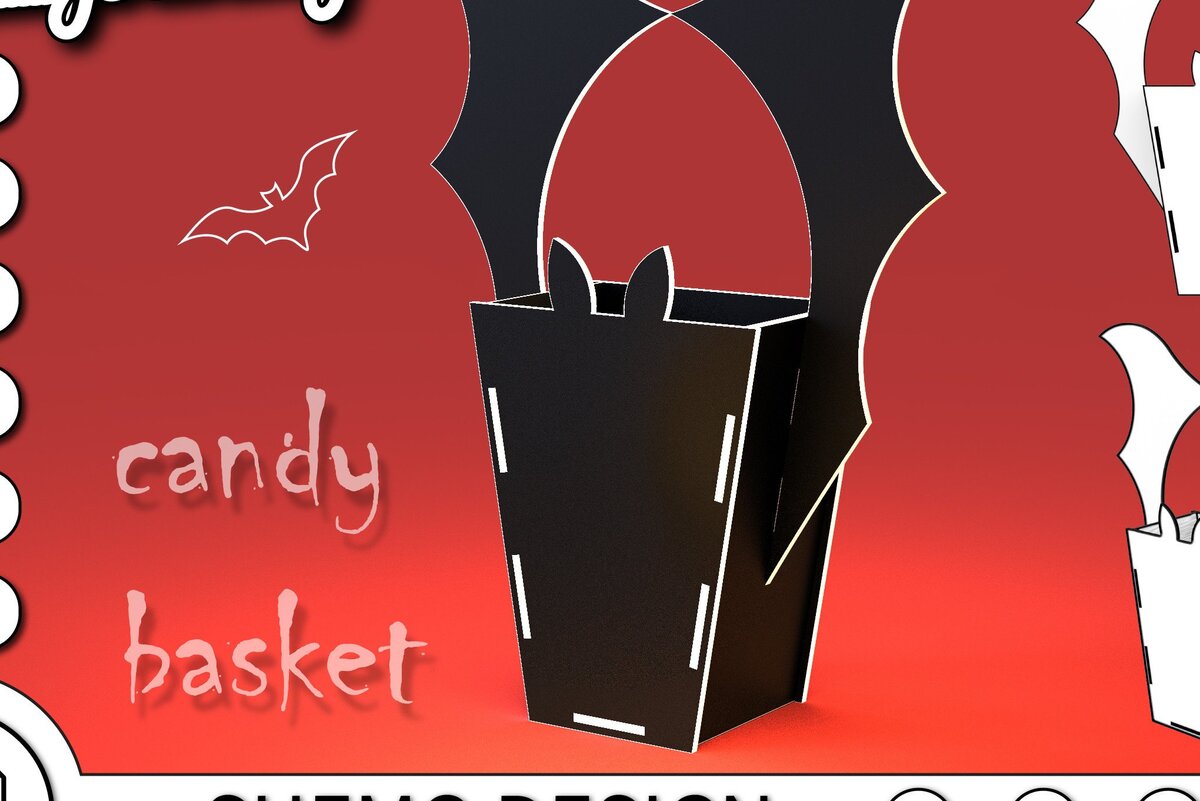 Σετ των 2 Intra απο ξύλο plywood 3mm-4mm πάχος Καλάθι με καραμέλα για το Halloween Δίασταση 15x15 cm INTRAFABR-36342227