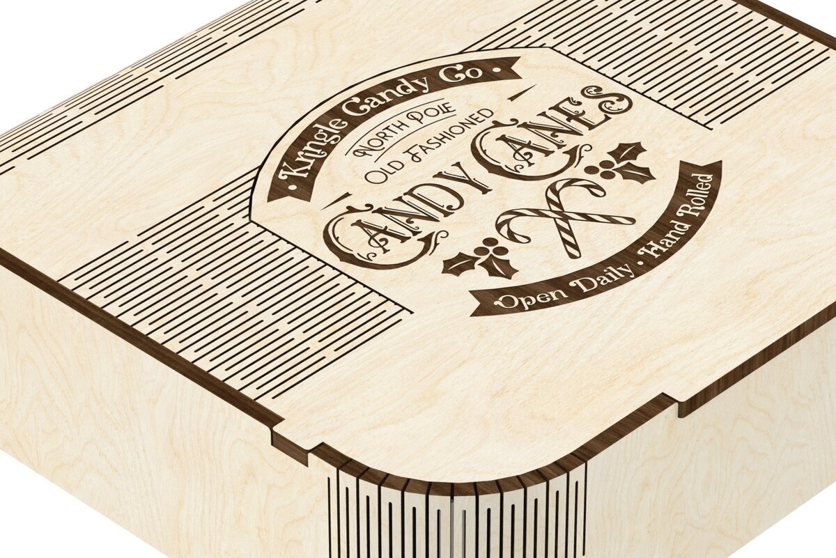 Σετ των 2 Intra απο ξύλο plywood 3mm-4mm πάχος Κουτί καραμελών Δίασταση 15x15 cm INTRAFABR-30390388