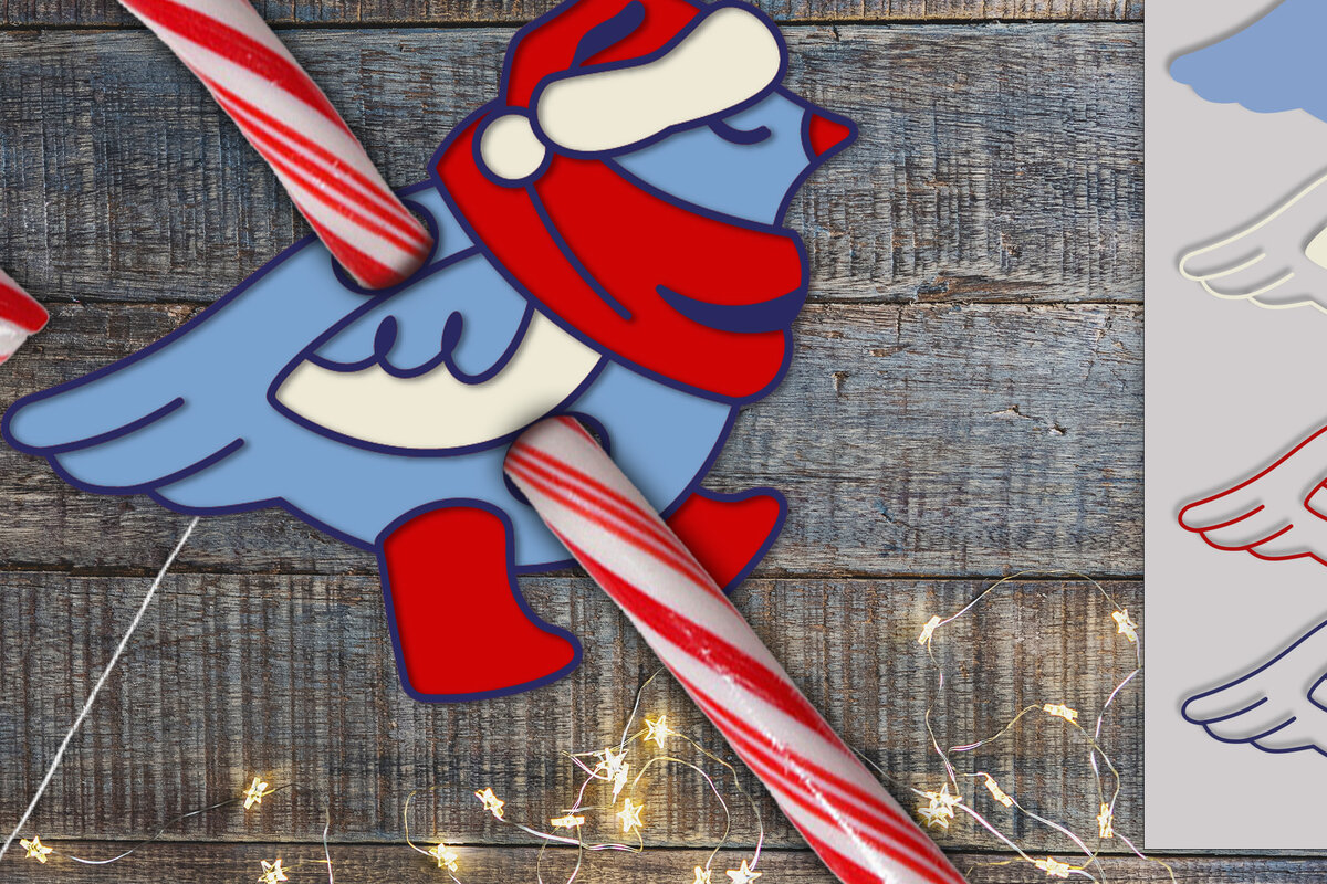 Σετ των 2 Intra απο ξύλο plywood 3mm-4mm πάχος Candy Holder Christmas Bird | Αποκοπή αρχείου Δίασταση 15x15 cm INTRAFABR-76135278