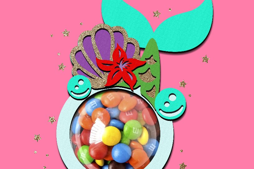 Intra απο ξύλο plywood 3mm-4mm πάχος Candy Holder Mermaid Δίασταση 30x20 cm INTRAFABR-105816573