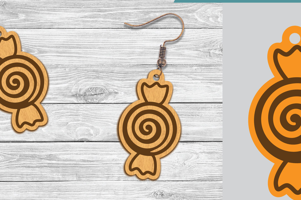 Σετ των 3 Intra απο ξύλο plywood 3mm-4mm πάχος Σκουλαρίκια Candy Cut  Δίασταση 3x3 cm INTRAFABR-104776389