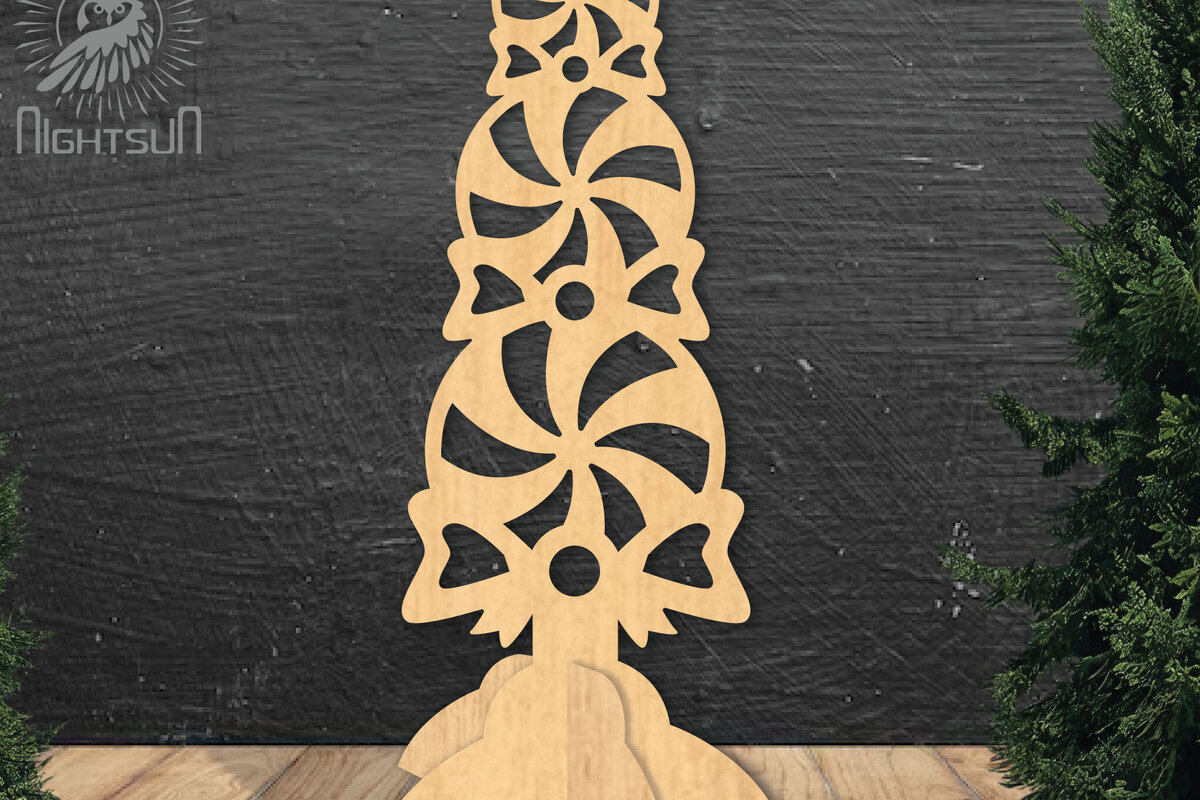 Σετ των 2 Intra απο ξύλο plywood 3mm-4mm πάχος Candy Pile Cut  Decor Δίασταση 15x15 cm INTRAFABR-112551470