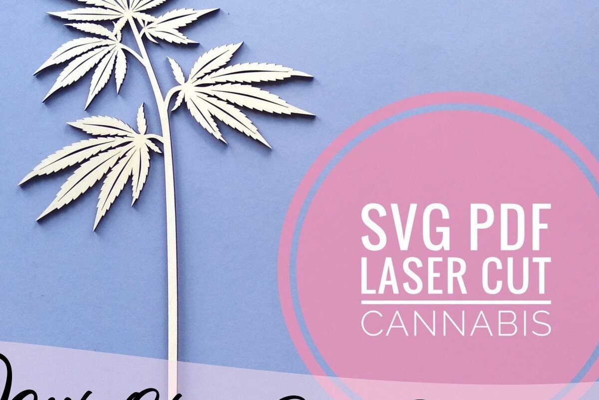 Intra απο ξύλο plywood 3mm-4mm πάχος κοπής με λέιζερ Cannabis Δίασταση 28x28 cm INTRAFABR-33675795