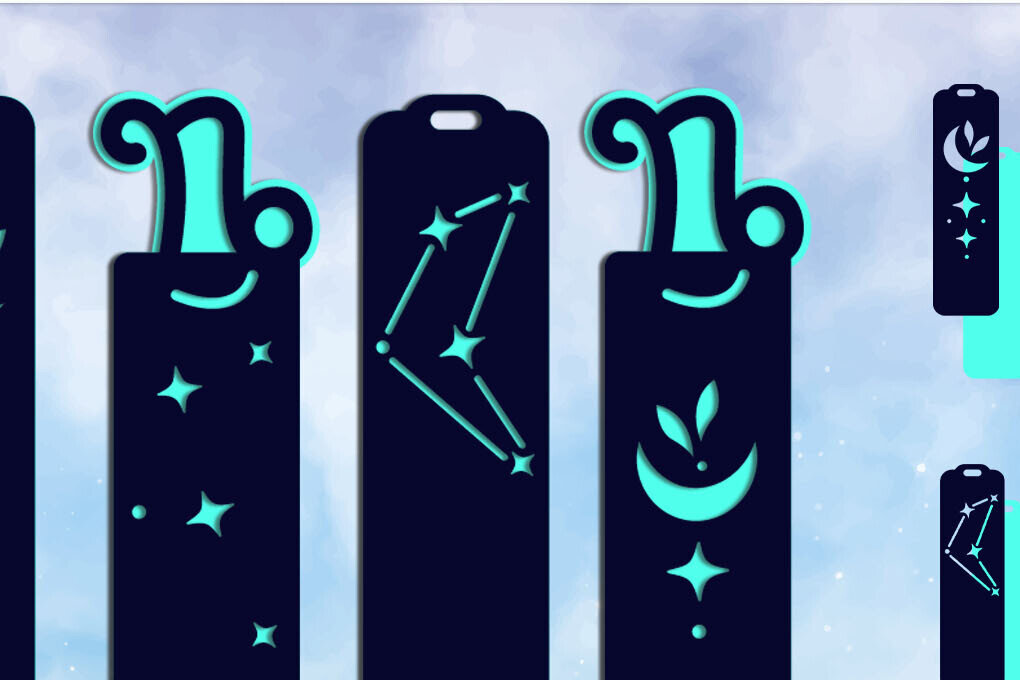 Σετ των 3 Intra απο ξύλο plywood 3mm-4mm πάχος Αιγόκερως Zodiac Σελιδοδείκτες Layered Δίασταση 2x7 cm INTRAFABR-117114475