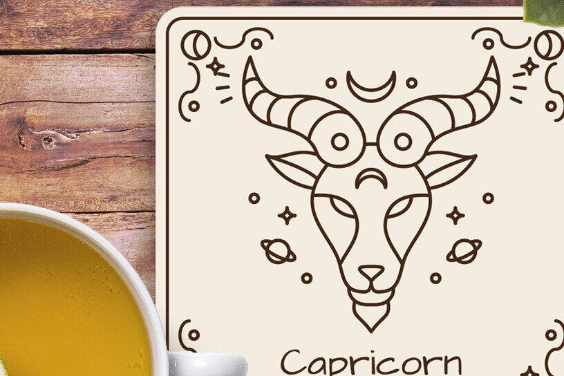 Intra απο ξύλο plywood 3mm-4mm πάχος Capricorn Zodiac Coasters Engravin  Δίασταση 30x20 cm INTRAFABR-122551241