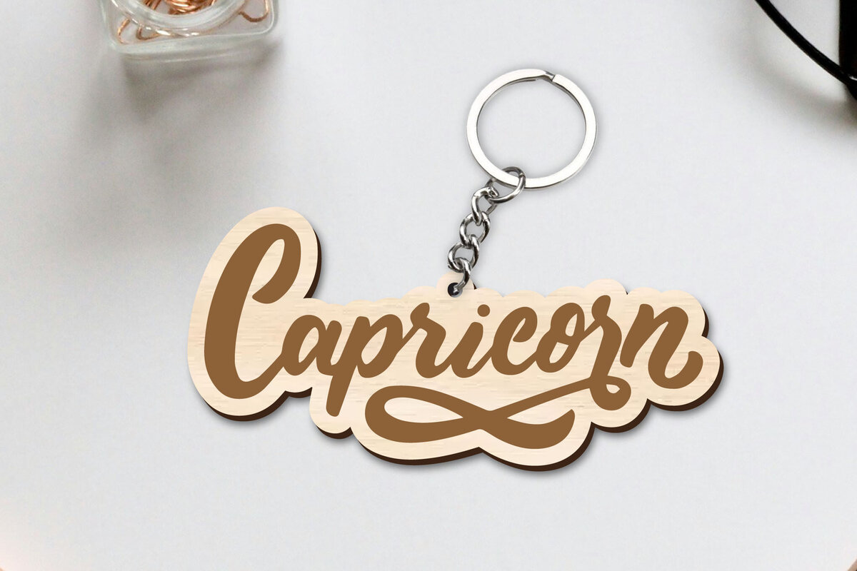 Intra απο ξύλο plywood 3mm-4mm πάχος Capricorn Zodiac Key Chain Δίασταση 30x20 cm INTRAFABR-96829916