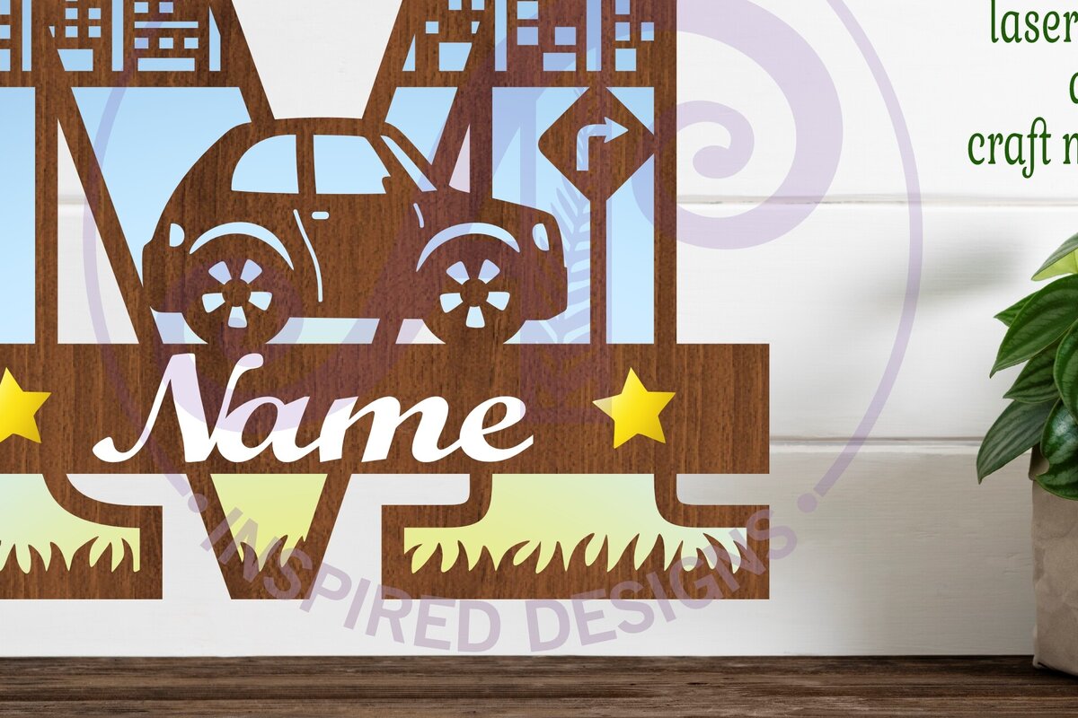 Σετ των 3 Intra απο ξύλο plywood 3mm-4mm πάχος Μονόγραμμα κεφαλαίου αυτοκινήτου Γράμμα M Δίασταση 9x9 cm INTRAFABR-100098229