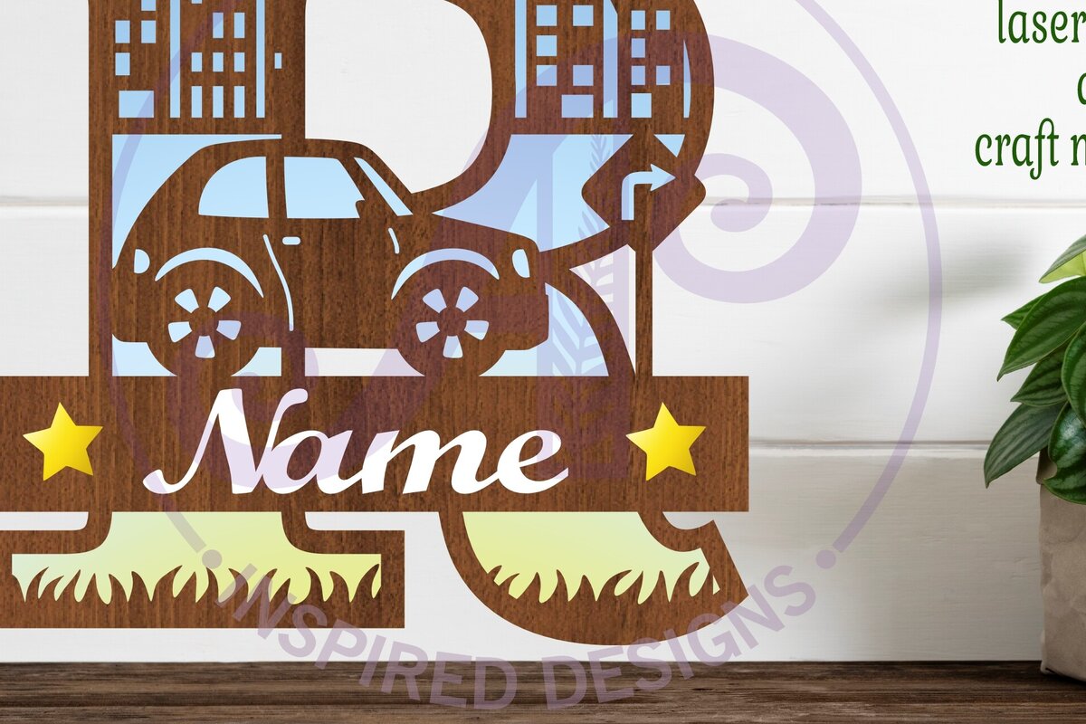 Σετ των 3 Intra απο ξύλο plywood 3mm-4mm πάχος Μονόγραμμα κεφαλαίου αυτοκινήτου Γράμμα R Δίασταση 9x9 cm INTRAFABR-100098315